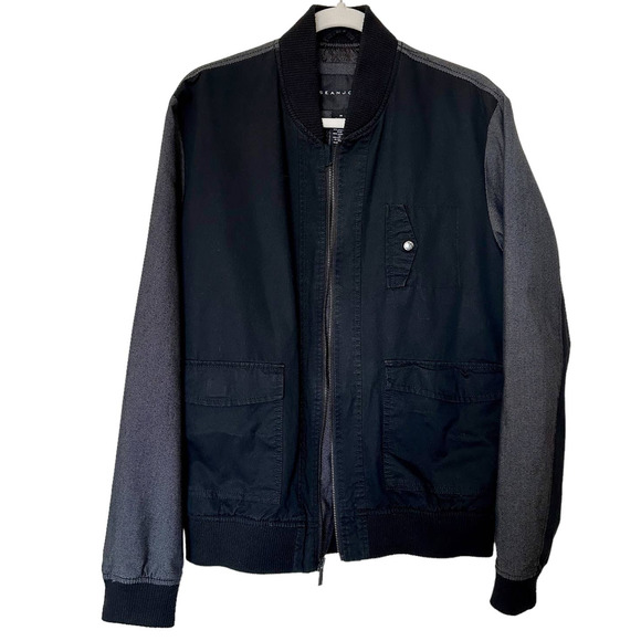 Sean John Other - Sean John Retro Black and Gray Lined Jacket 100% Cotton 90s Bomber Size Medium